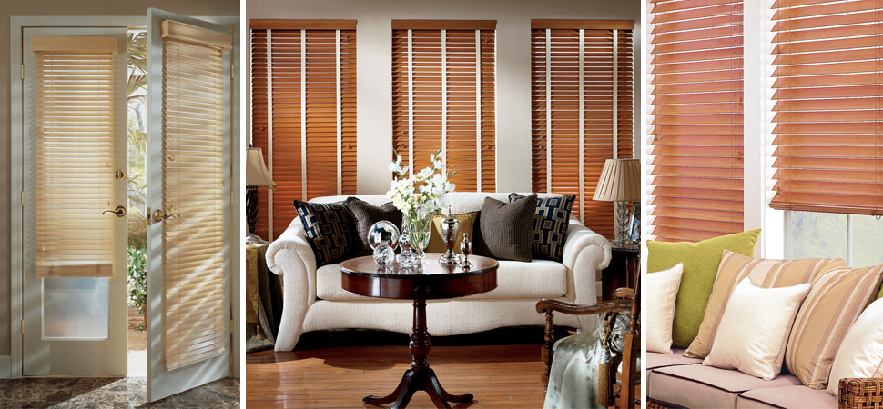 faux wood blinds Parkland Wood Blinds french door wood blinds living room wood valance