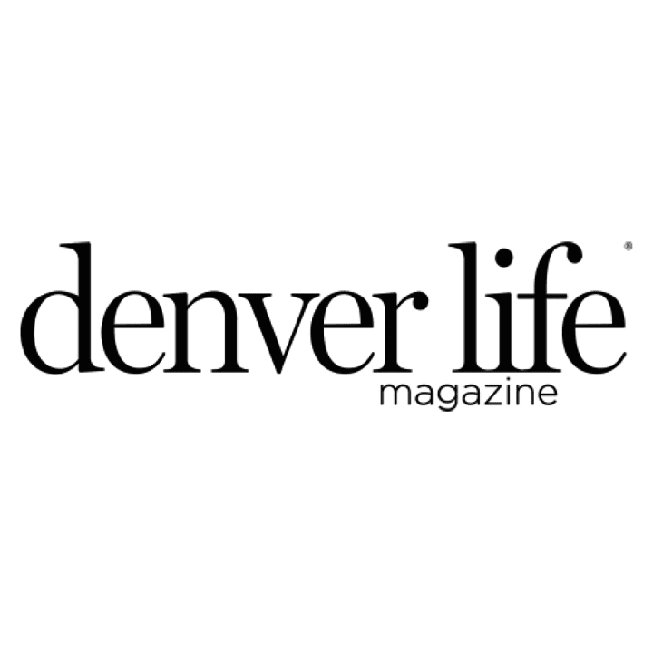 Logo of denver life magazine, featuring the magazine's name in bold, black, sans-serif typography.