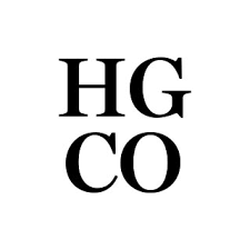 Black text "hg co" in a bold, sans-serif font, arranged in two lines, with "hg" above "co".